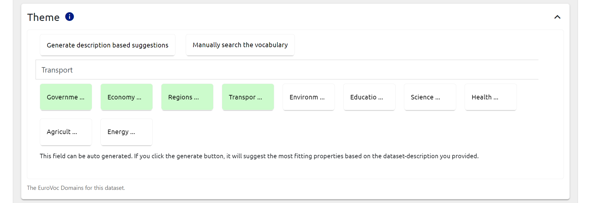 Annif example for the search field