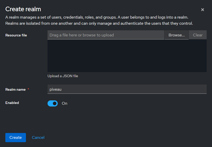Keycloak Create Realm